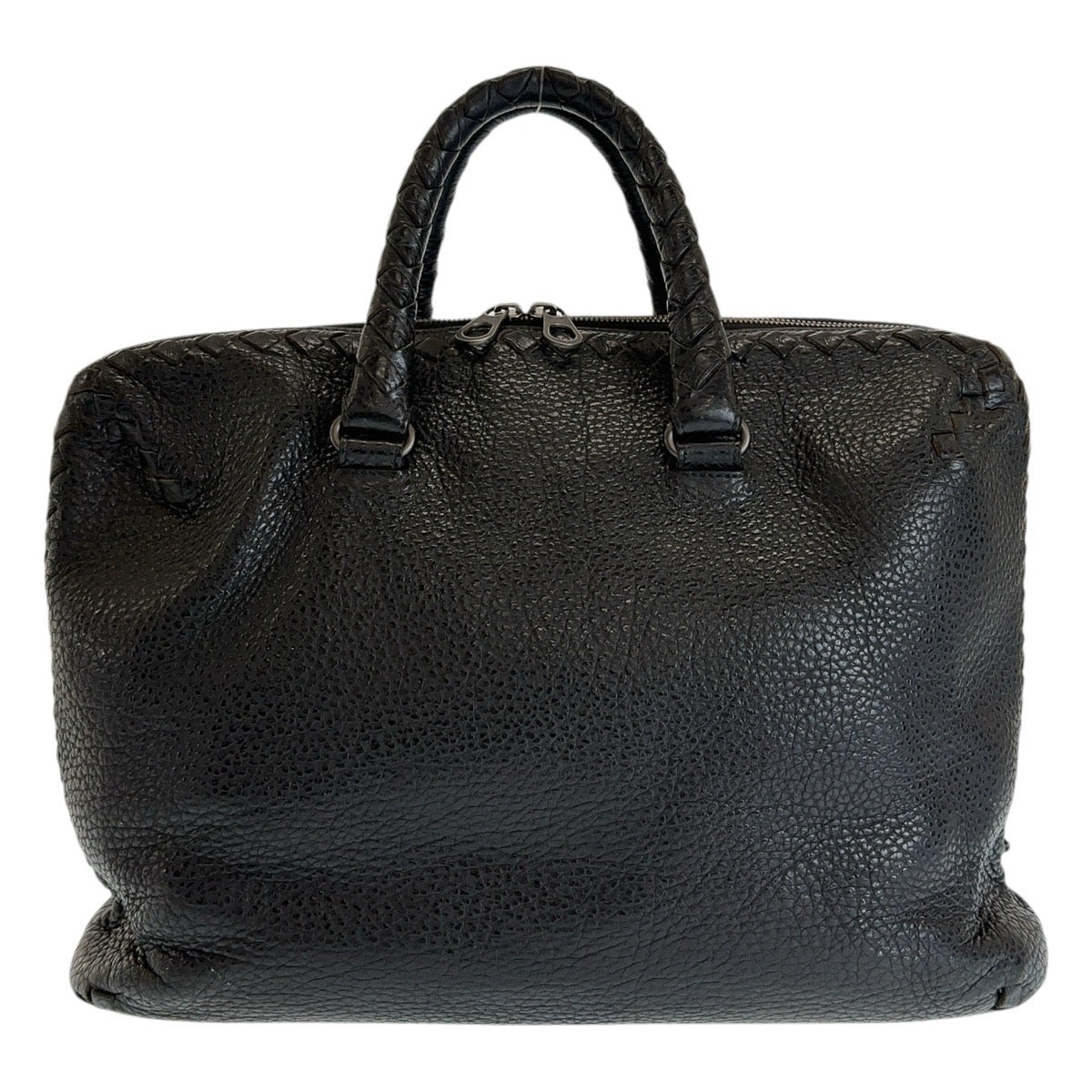 13061
BOTTEGAVENETA ボッテガヴェネタ イントレチャート ブラック 黒 シルバー金具 レザー ビジネスバッグ ブリーフケース  メンズ