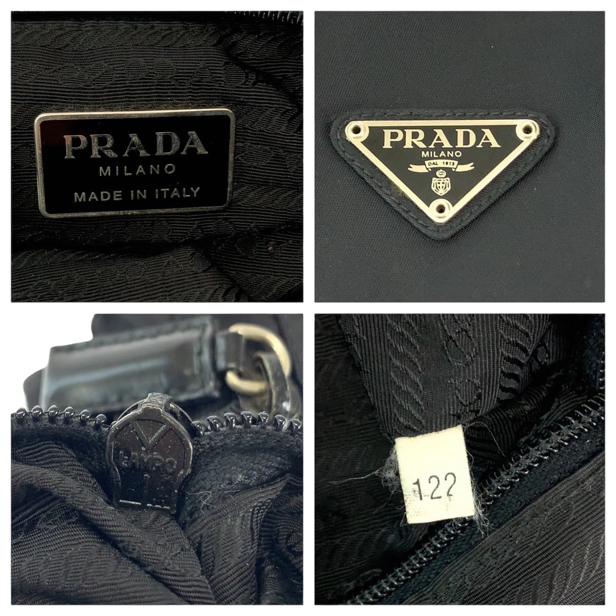 13064
PRADA プラダ テスート 三角ロゴプレート ブラック 黒 シルバー金具 ナイロン B6671 ショルダーバッグ メッセンジャーバッグ  メンズ