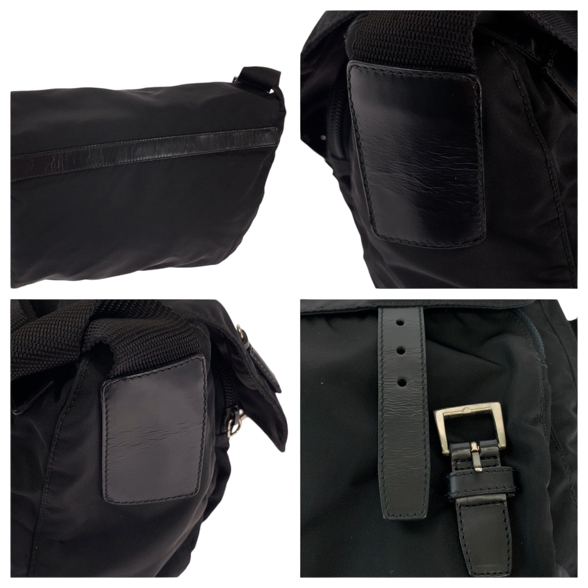 13064
PRADA プラダ テスート 三角ロゴプレート ブラック 黒 シルバー金具 ナイロン B6671 ショルダーバッグ メッセンジャーバッグ  メンズ