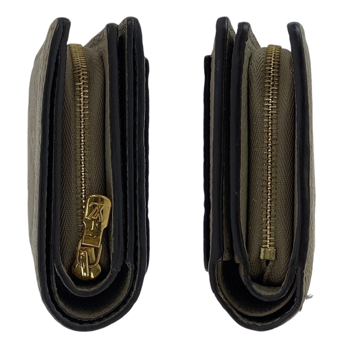 13069
LOUIS VUITTON ルイヴィトン モノグラム アンプラント ポルトフォイユ クレア ベージュ グレージュ ゴールド金具 レザー M80152 折財布 コンパクトウォレット  レディース
