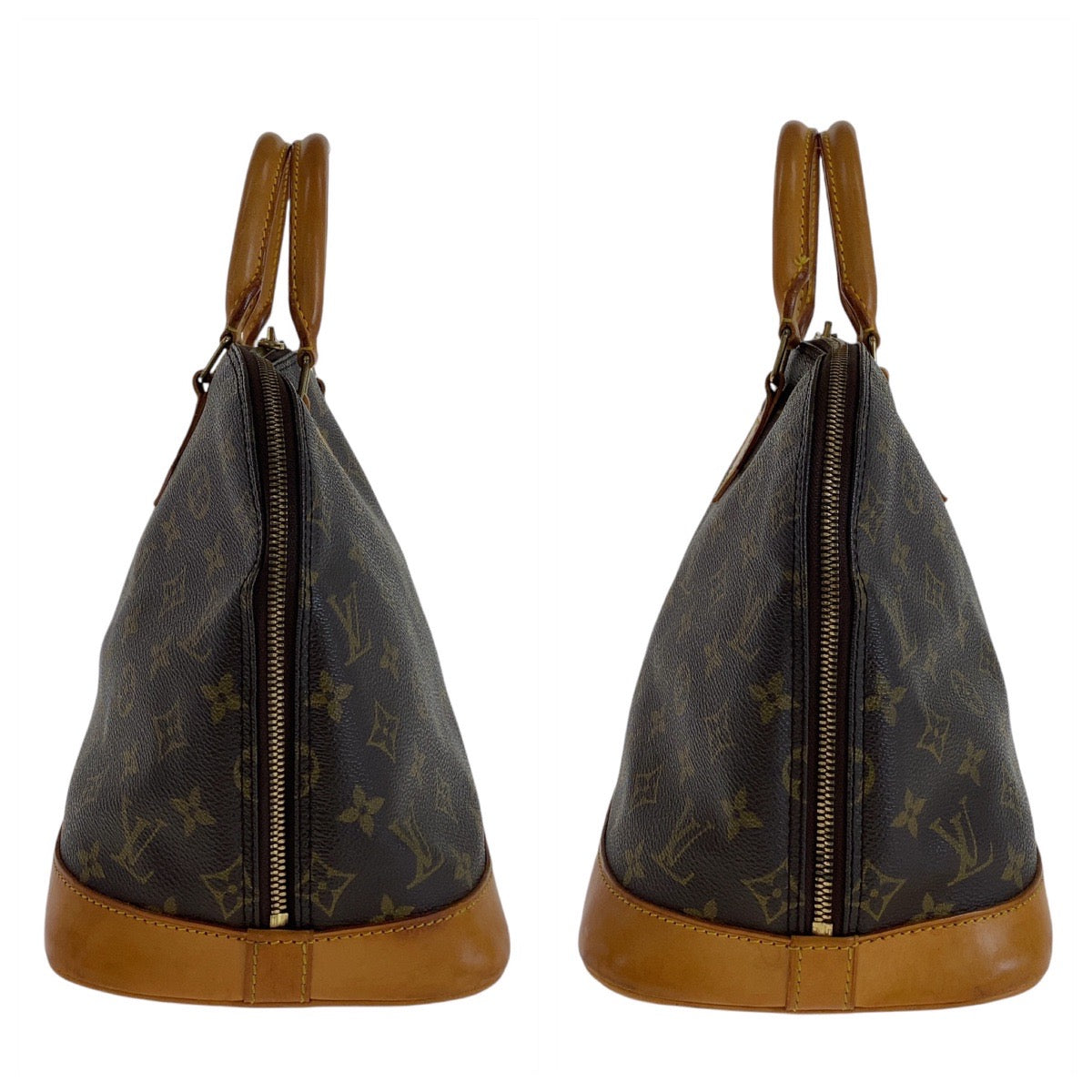 11848
LOUIS VUITTON ルイヴィトン モノグラム アルマ ブラウン ゴールド金具 PVC / レザー M51130 ハンドバッグ  レディース