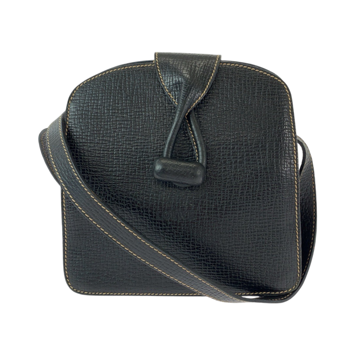 13070
LOEWE ロエベ ヴィンテージ トグル ロゴ型押し ブラック 黒 ゴールド金具 レザー ショルダーバッグ 斜め掛け  レディース