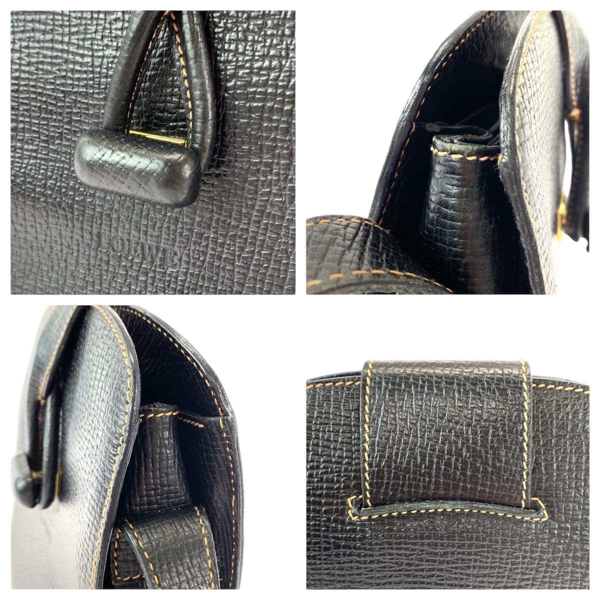 13070
LOEWE ロエベ ヴィンテージ トグル ロゴ型押し ブラック 黒 ゴールド金具 レザー ショルダーバッグ 斜め掛け  レディース
