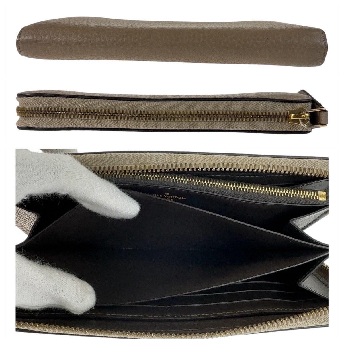 12801
LOUIS VUITTON ルイヴィトン トリヨン ポルトフォイユ コメット ガレ ベージュ ゴールド金具 レザー M63104 長財布 ロングウォレット  レディース
