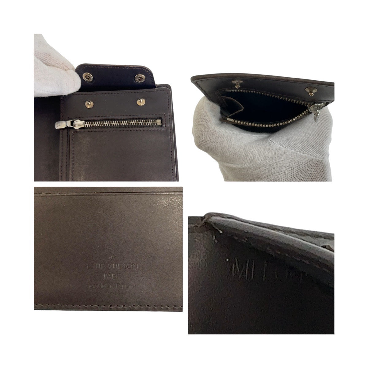 13071
LOUIS VUITTON ルイヴィトン モノグラム グラセ ポルトフォイユドゥーブル カフェ シルバー金具 レザー M66480 長財布 折財布  メンズ