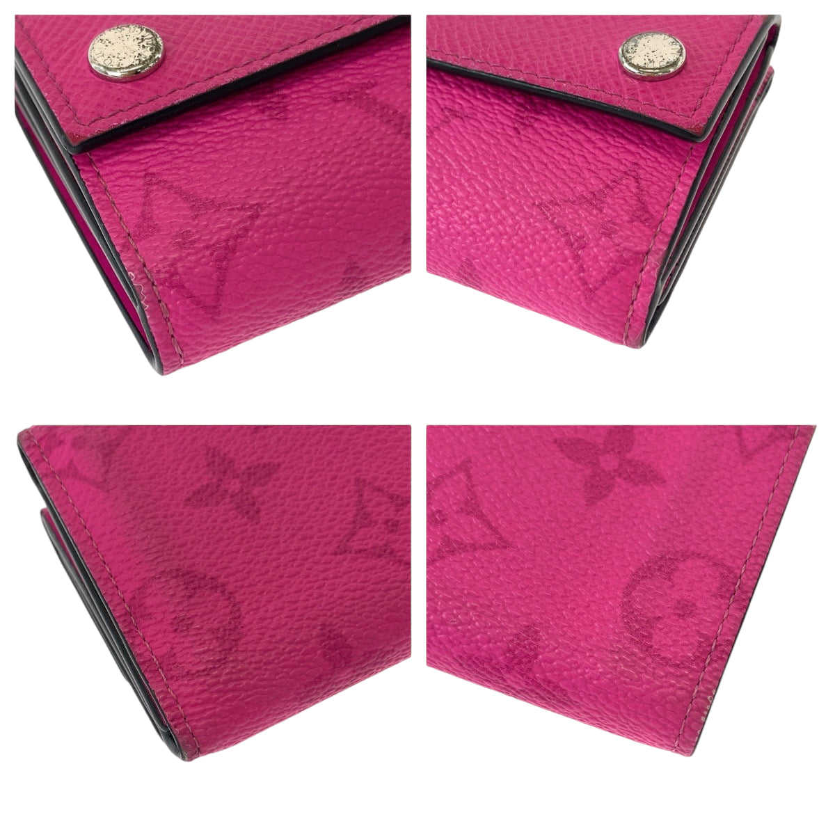 12802
LOUIS VUITTON ルイヴィトン モノグラム ディスカバリー ピンク シルバー金具 PVC M30773 折財布 コンパクトウォレット  レディース