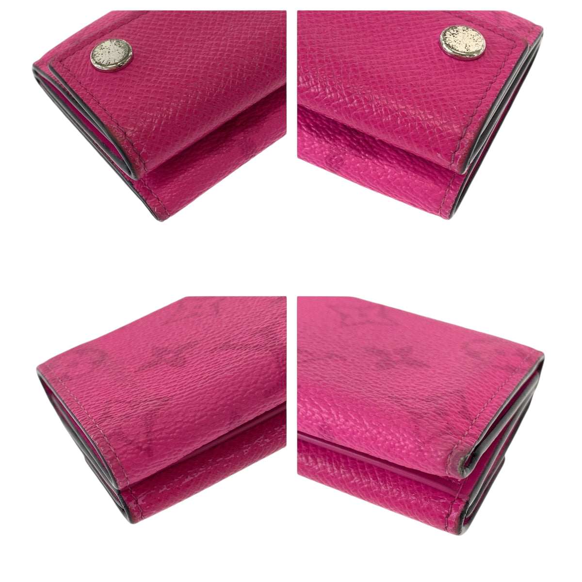 12802
LOUIS VUITTON ルイヴィトン モノグラム ディスカバリー ピンク シルバー金具 PVC M30773 折財布 コンパクトウォレット  レディース