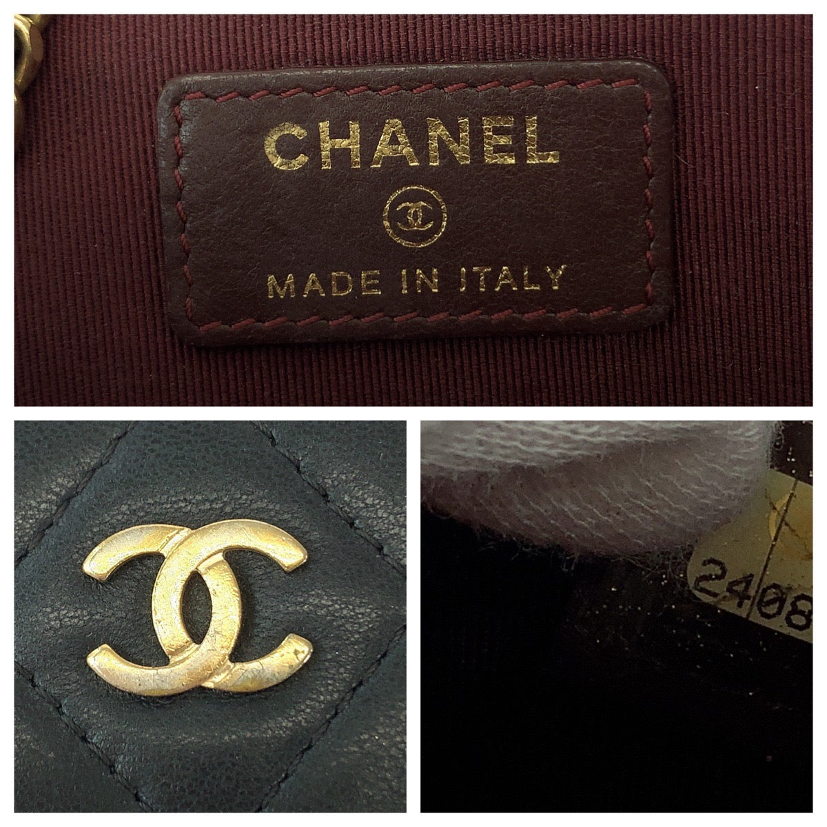 13072
CHANEL シャネル マトラッセ ココマーク ブラック 黒 ゴールド金具 ラムスキン キーリング付きコインケース 小銭入れ  レディース