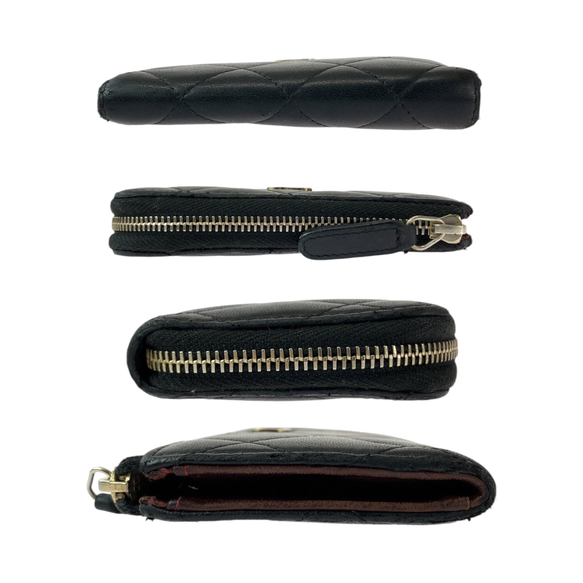 13072
CHANEL シャネル マトラッセ ココマーク ブラック 黒 ゴールド金具 ラムスキン キーリング付きコインケース 小銭入れ  レディース