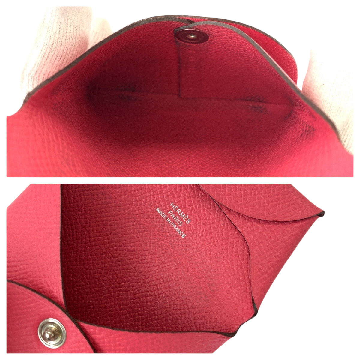 13073
HERMES エルメス バスティア ローズアザレ ヴォーエプソン コインケース 小銭入れ X刻印  レディース