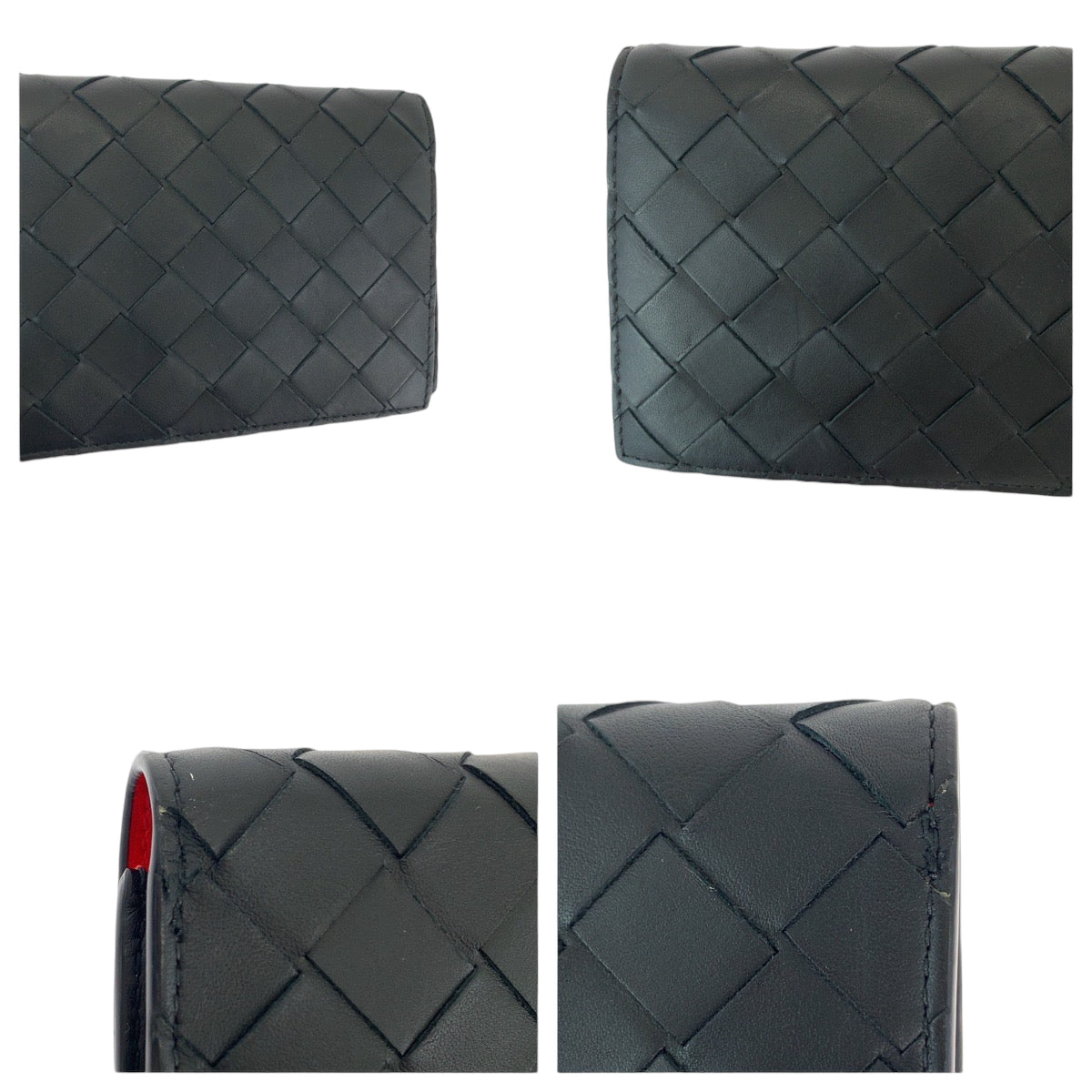 11845
BOTTEGAVENETA ボッテガヴェネタ マキシイントレチャート ブラック 黒 レッド シルバー金具 レザー 長財布 ロングウォレット  メンズ