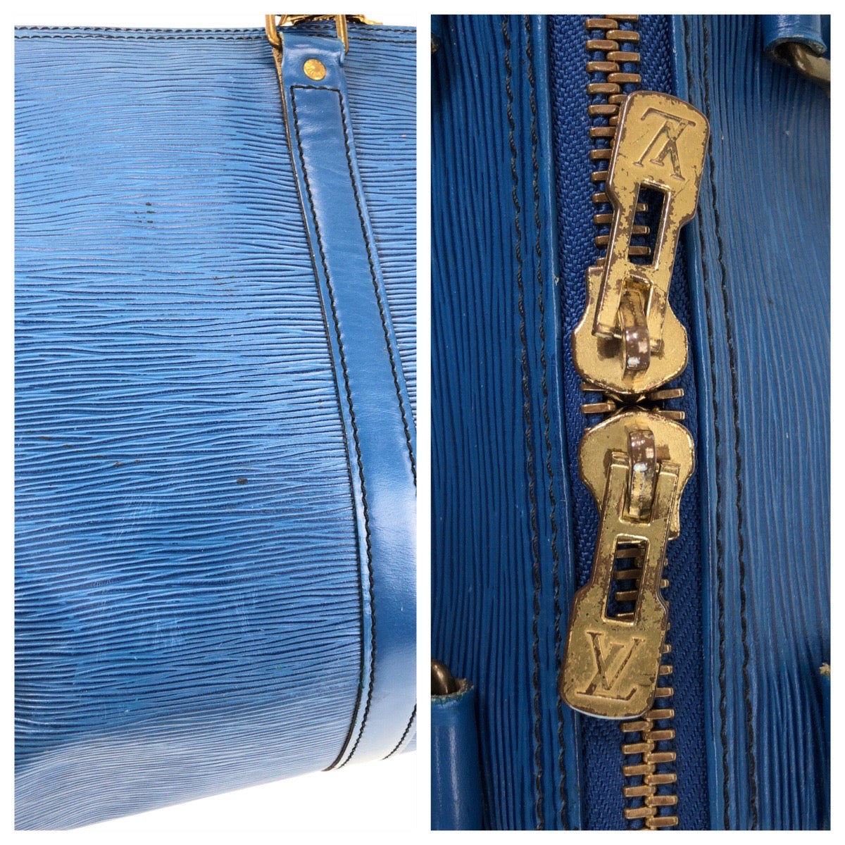 13075
LOUIS VUITTON ルイヴィトン エピ キーポル45 ブルー ゴールド金具 エピレザー M42975 ボストンバッグ 男女兼用  メンズ