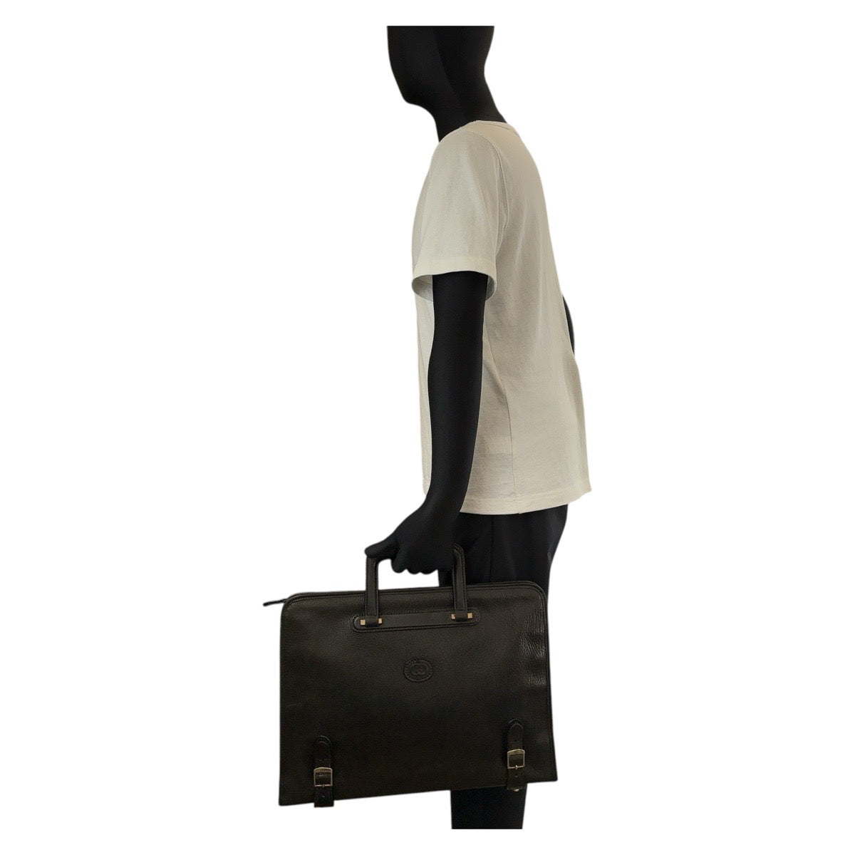 13077
GUCCI グッチ ヴィンテージ インターロッキング オールドグッチ ブラック 黒 ゴールド金具 レザー 015 096 0904 ビジネスバッグ ブリーフケース  メンズ
