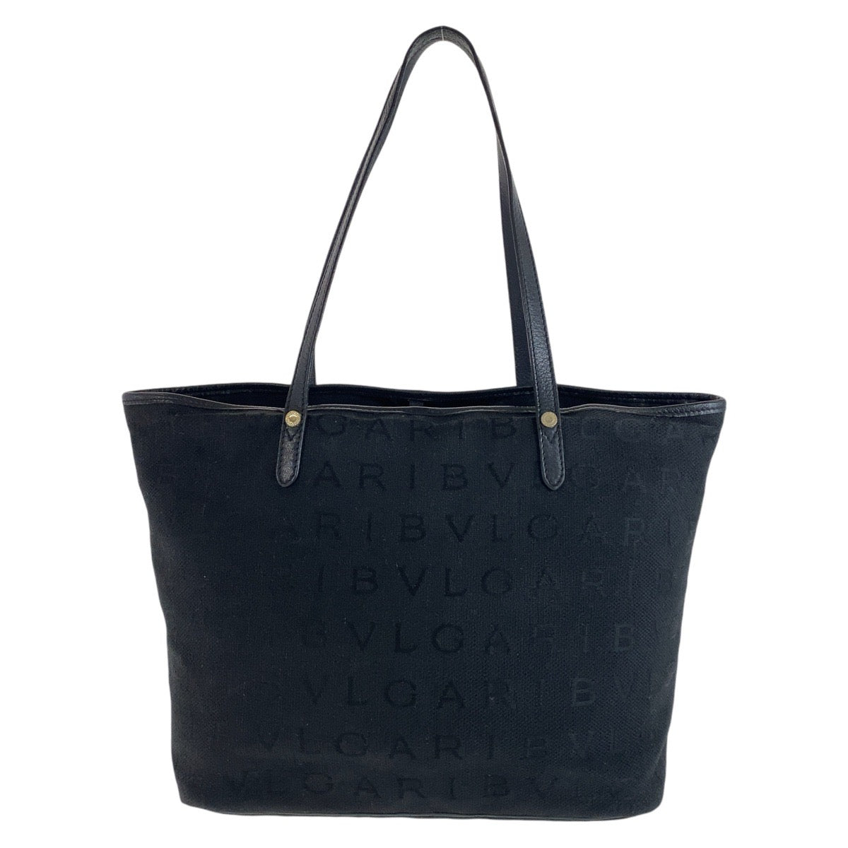 13079
BVLGARI ブルガリ ロゴマニア ブラック 黒 ゴールド金具 キャンバス / レザー トートバッグ ショルダーバッグ  レディース