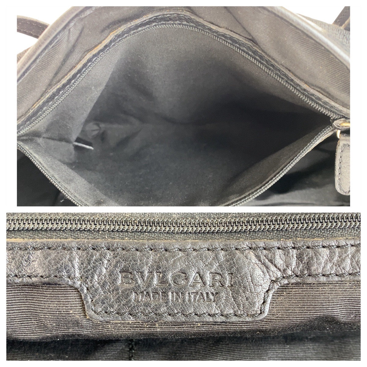 13079
BVLGARI ブルガリ ロゴマニア ブラック 黒 ゴールド金具 キャンバス / レザー トートバッグ ショルダーバッグ  レディース