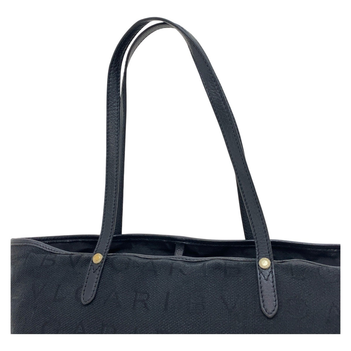 13079
BVLGARI ブルガリ ロゴマニア ブラック 黒 ゴールド金具 キャンバス / レザー トートバッグ ショルダーバッグ  レディース