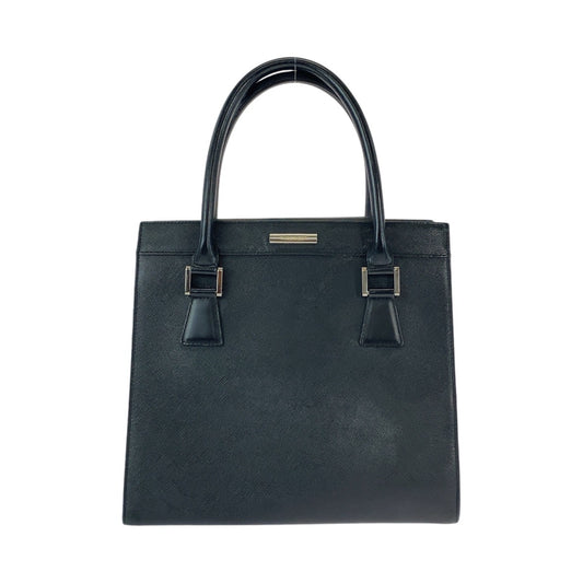 13081
BURBERRY バーバリー 中チェック柄 ブラック 黒 シルバー金具 レザー トートバッグ ハンドバッグ  レディース