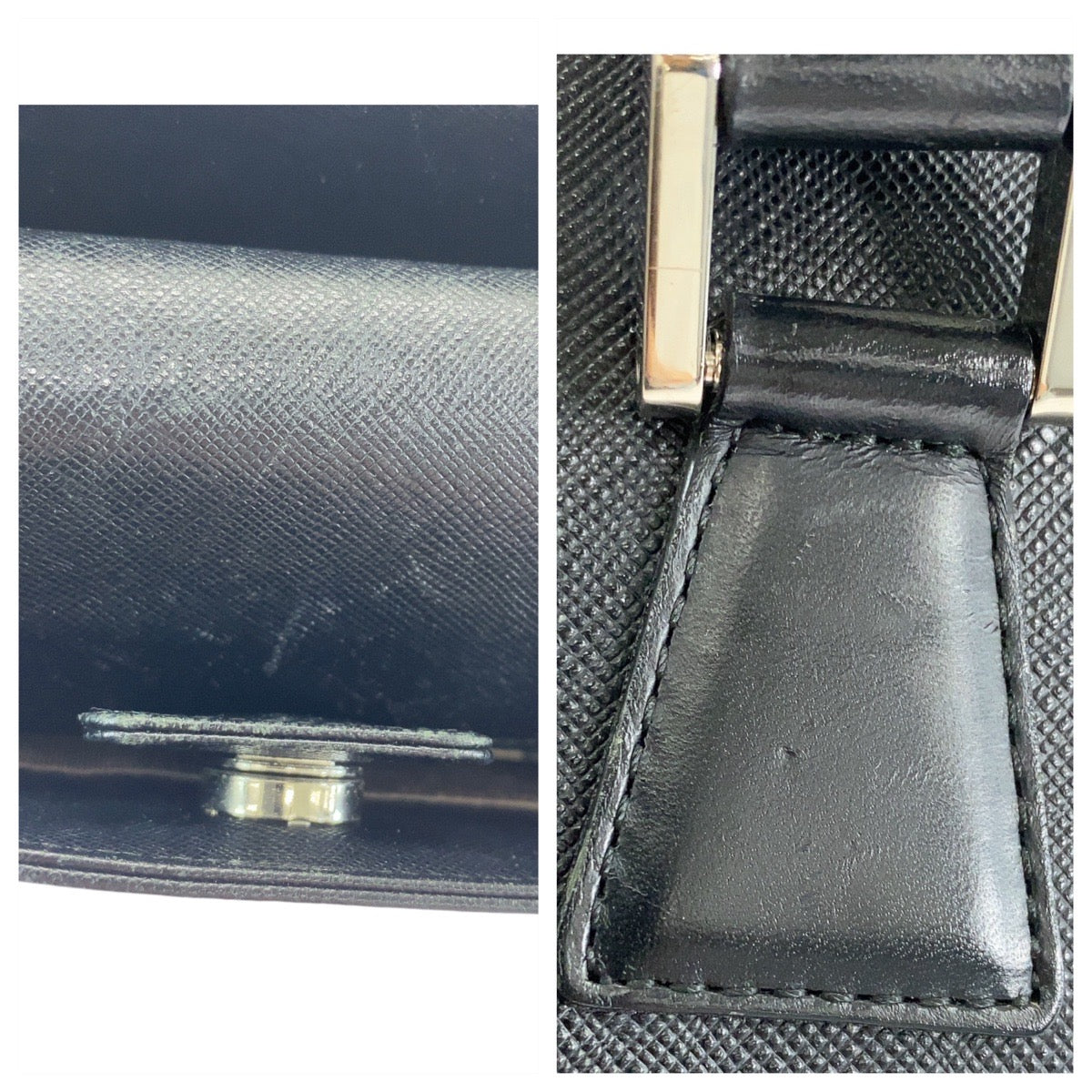 13081
BURBERRY バーバリー 中チェック柄 ブラック 黒 シルバー金具 レザー トートバッグ ハンドバッグ  レディース