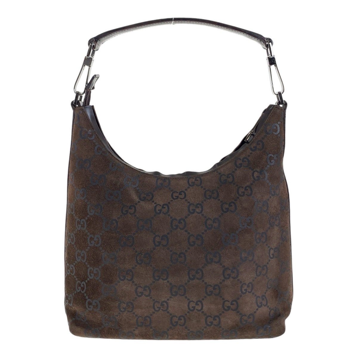 GUCCI グッチ ブラウン シルバー金具 スウェード / レザー 000 0602 ホーボー ショルダーバッグ ハンドバッグ  レディース