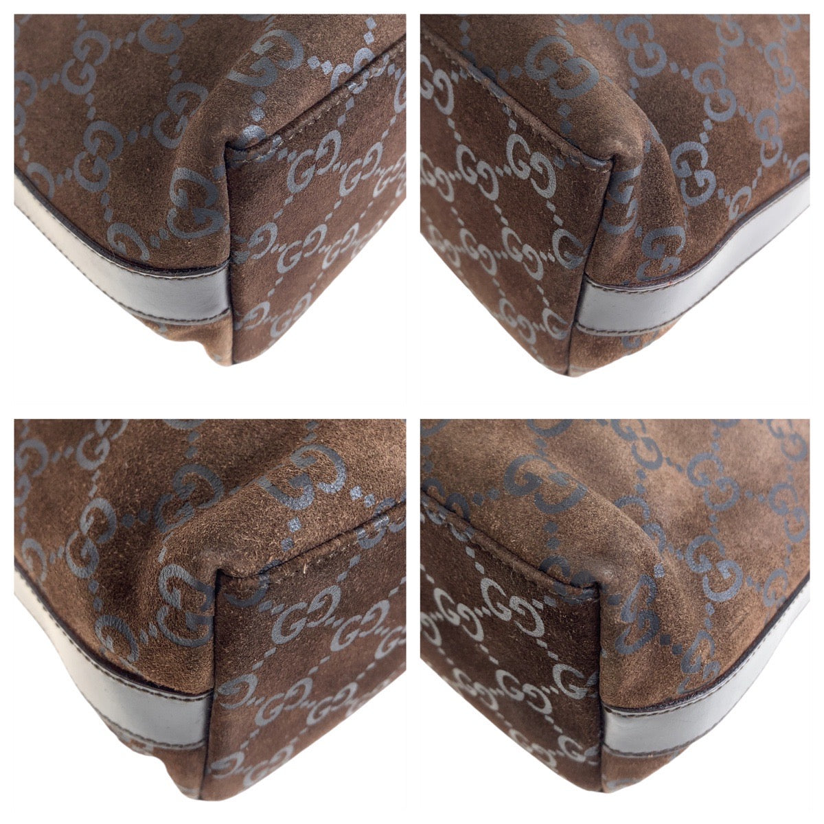 GUCCI グッチ ブラウン シルバー金具 スウェード / レザー 000 0602 ホーボー ショルダーバッグ ハンドバッグ  レディース