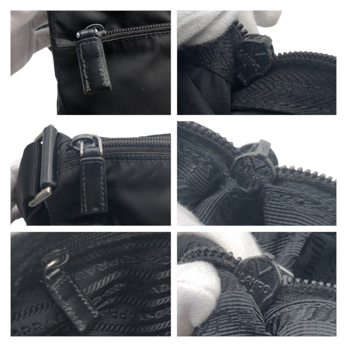 PRADA Tessuto Triangle Logo Plate Black Silver Hardware Nylon BT0421 Shoulder Bag Messenger Bag Men's