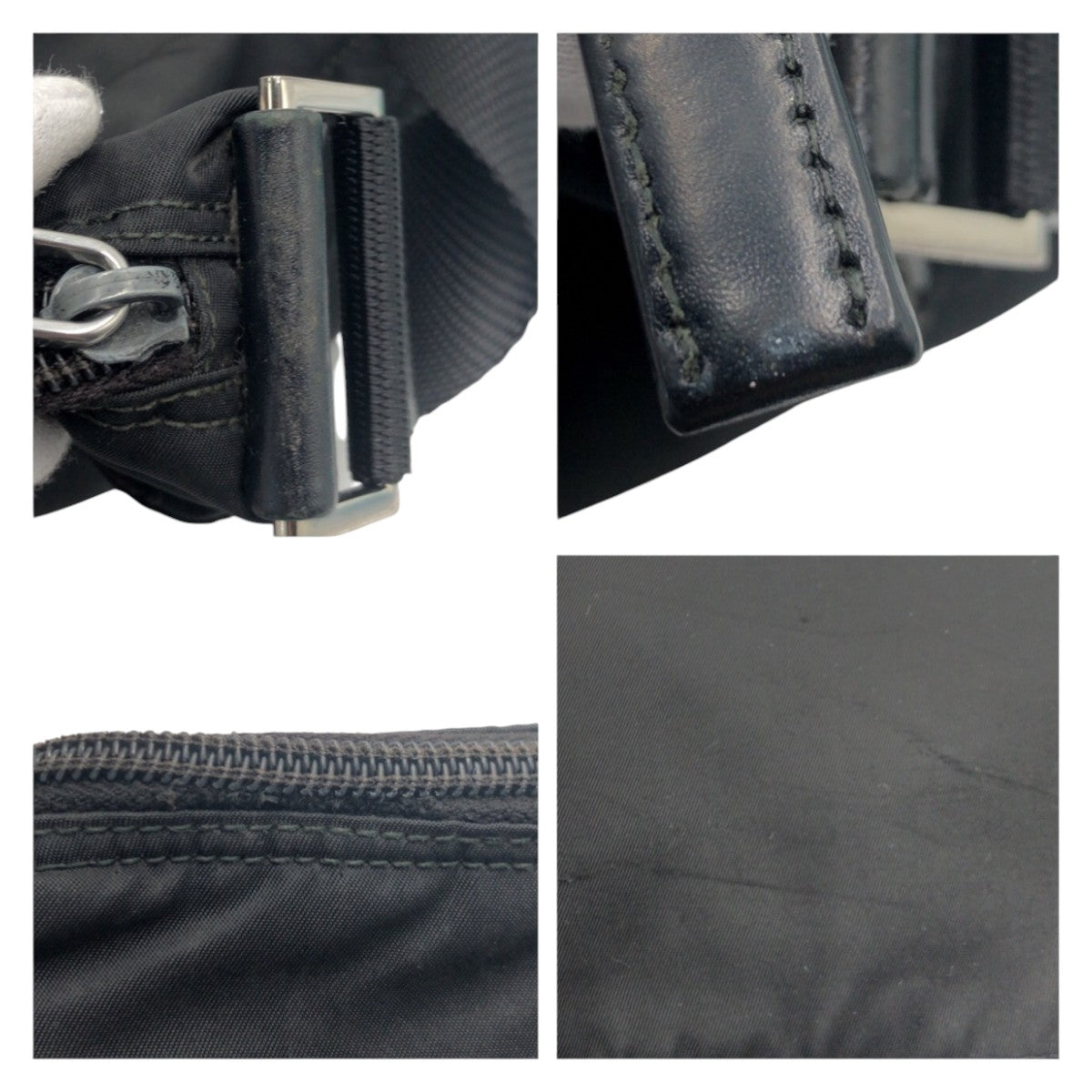 PRADA Tessuto Triangle Logo Plate Black Silver Hardware Nylon BT0421 Shoulder Bag Messenger Bag Men's