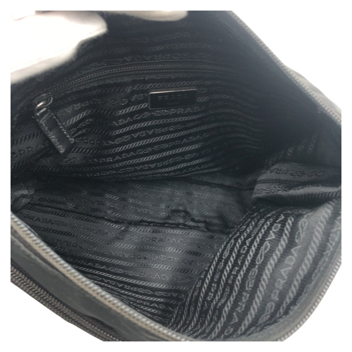 PRADA Tessuto Triangle Logo Plate Black Silver Hardware Nylon BT0421 Shoulder Bag Messenger Bag Men's