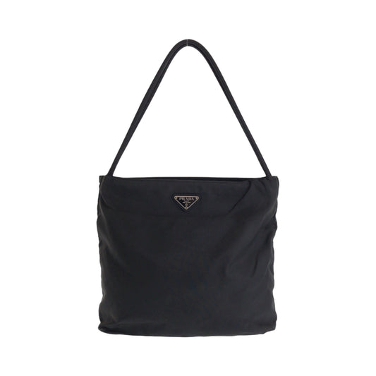 13086
PRADA プラダ テスート 三角ロゴプレート ブラック 黒 シルバー金具 ナイロン B6243 トートバッグ ショルダーバッグ  レディース
