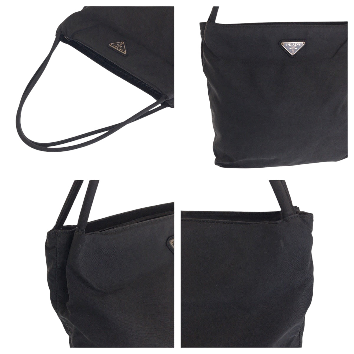 13086
PRADA プラダ テスート 三角ロゴプレート ブラック 黒 シルバー金具 ナイロン B6243 トートバッグ ショルダーバッグ  レディース