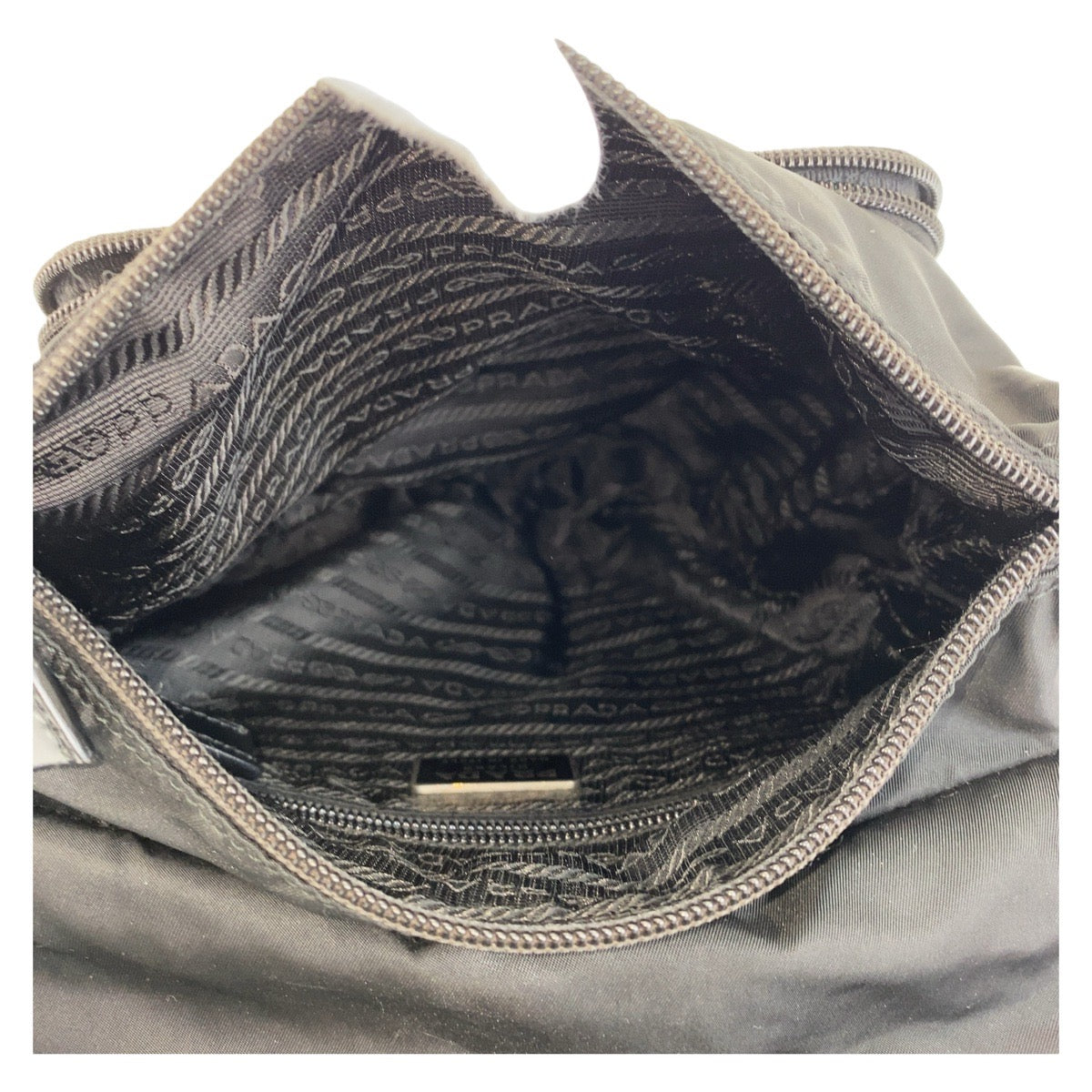 PRADA Tessuto Triangle Logo Plate Black Silver Hardware Nylon Crossbody Shoulder Bag Messenger Bag Men's