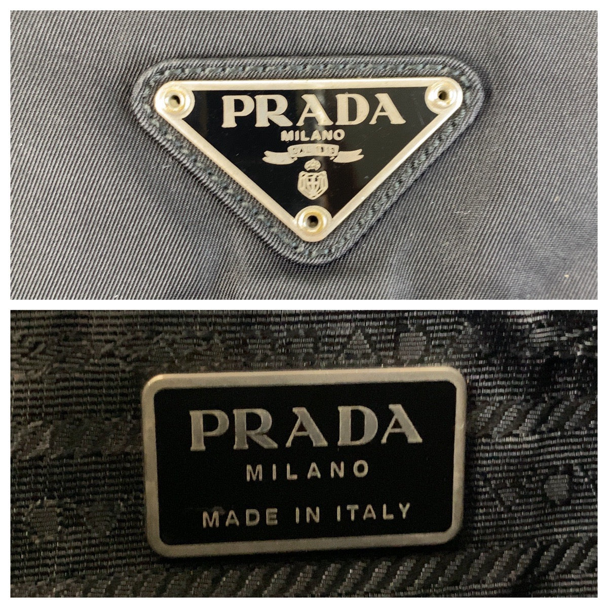 PRADA Tessuto Triangle Logo Plate Black Silver Hardware Nylon Crossbody Shoulder Bag Messenger Bag Men's