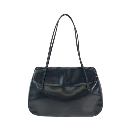 12814
PRADA プラダ ロゴ型押し ブラック 黒 レザー トートバッグ ショルダーバッグ  レディース