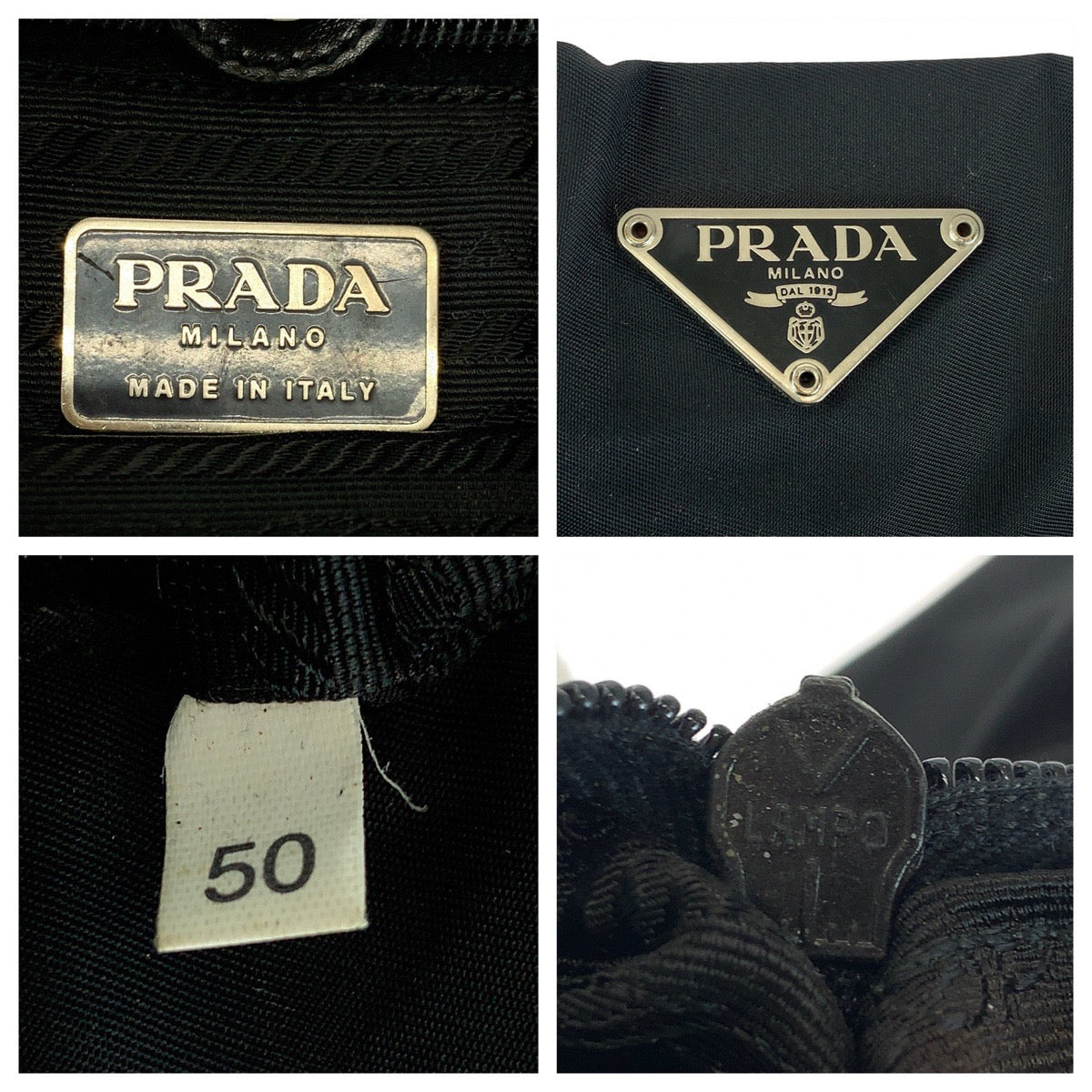 13092
PRADA プラダ テスート 三角ロゴプレート ブラック 黒 シルバー金具 ナイロン B11213 トートバッグ ショルダーバッグ  レディース