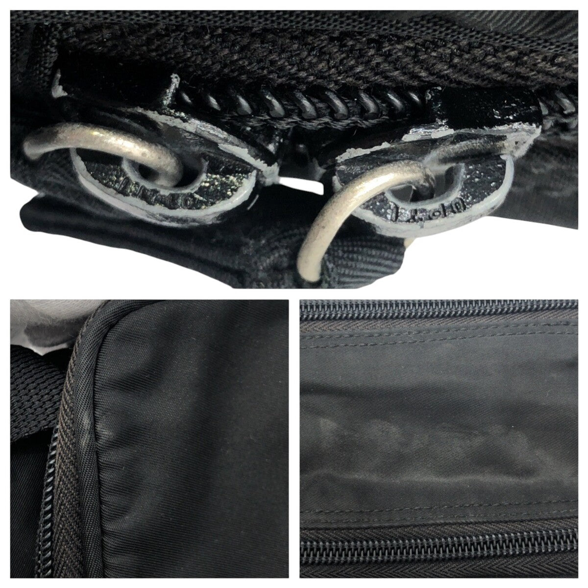 PRADA Tessuto Triangle Logo Black Nylon Shoulder Bag Unisex Men's