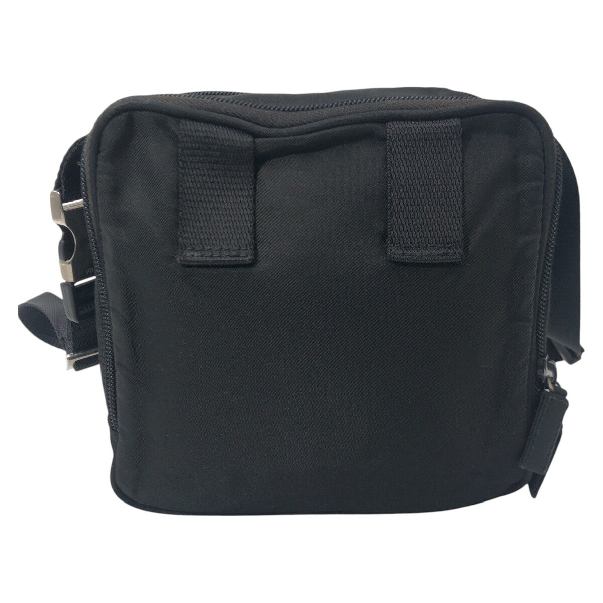 PRADA Tessuto Triangle Logo Black Nylon Shoulder Bag Unisex Men's