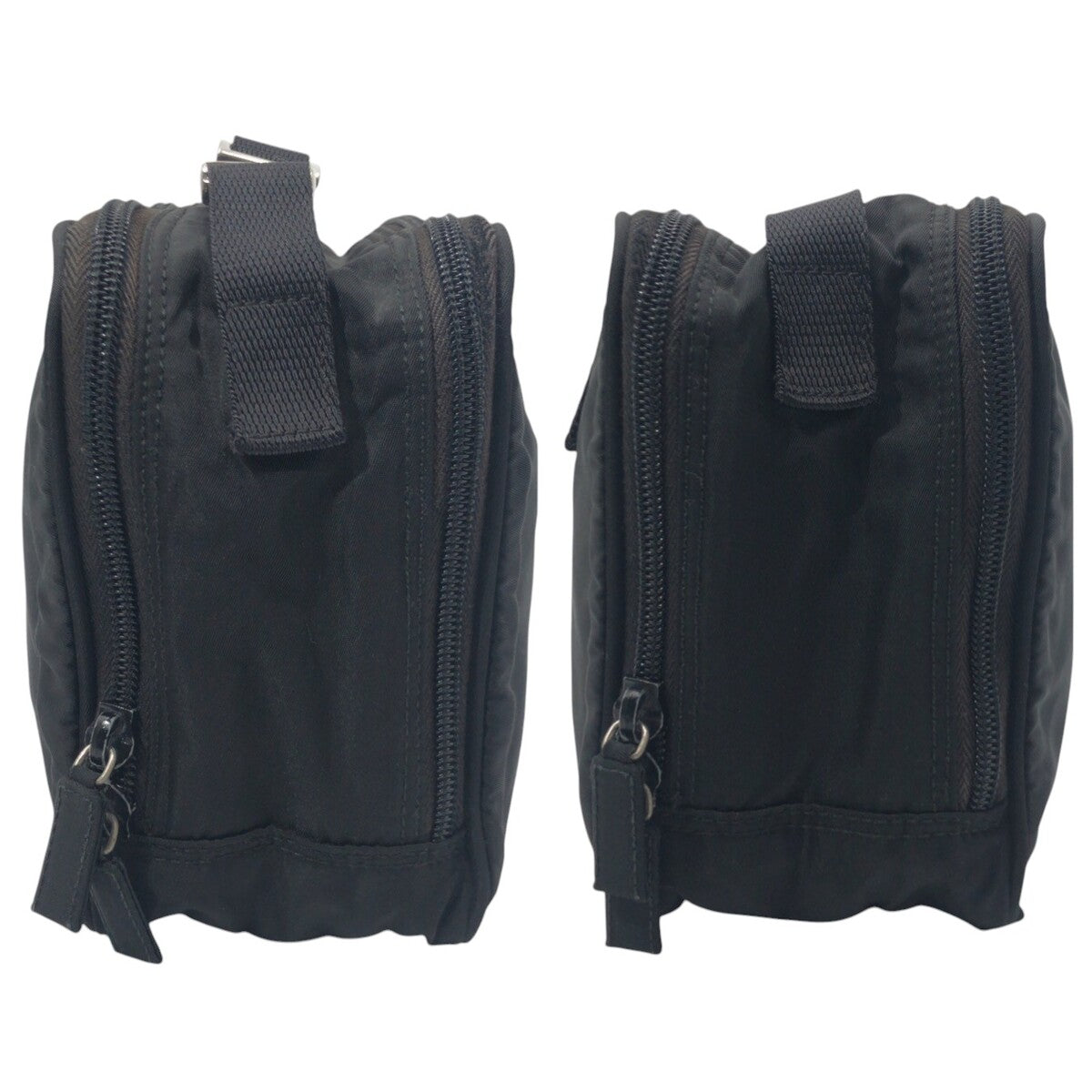 PRADA Tessuto Triangle Logo Black Nylon Shoulder Bag Unisex Men's