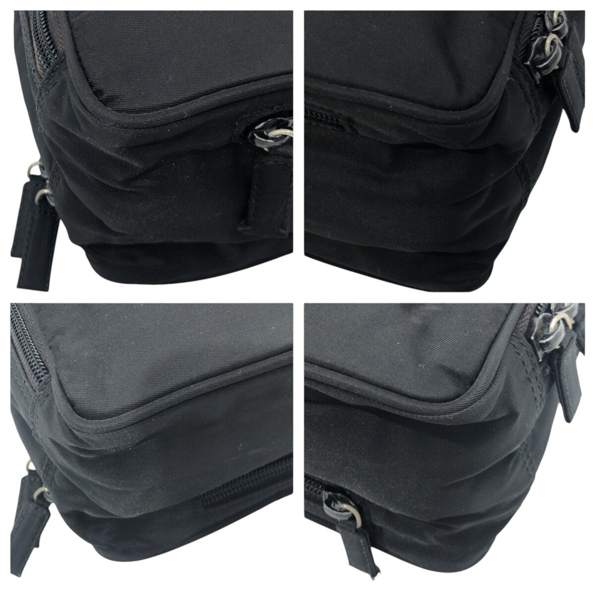 PRADA Tessuto Triangle Logo Black Nylon Shoulder Bag Unisex Men's