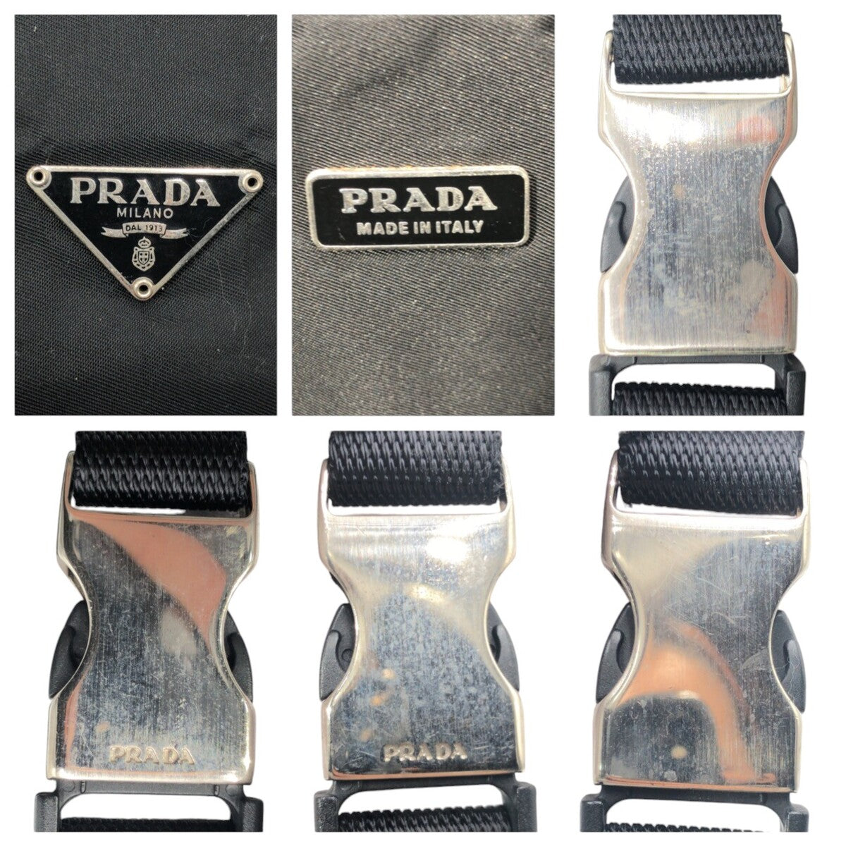 PRADA Tessuto Triangle Logo Black Nylon Shoulder Bag Unisex Men's