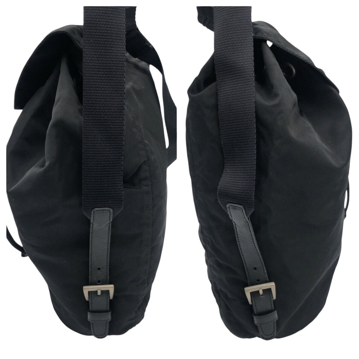 PRADA Prada Tessuto Triangle Logo Black Nylon Backpack Rucksack Daypack Unisex Women's