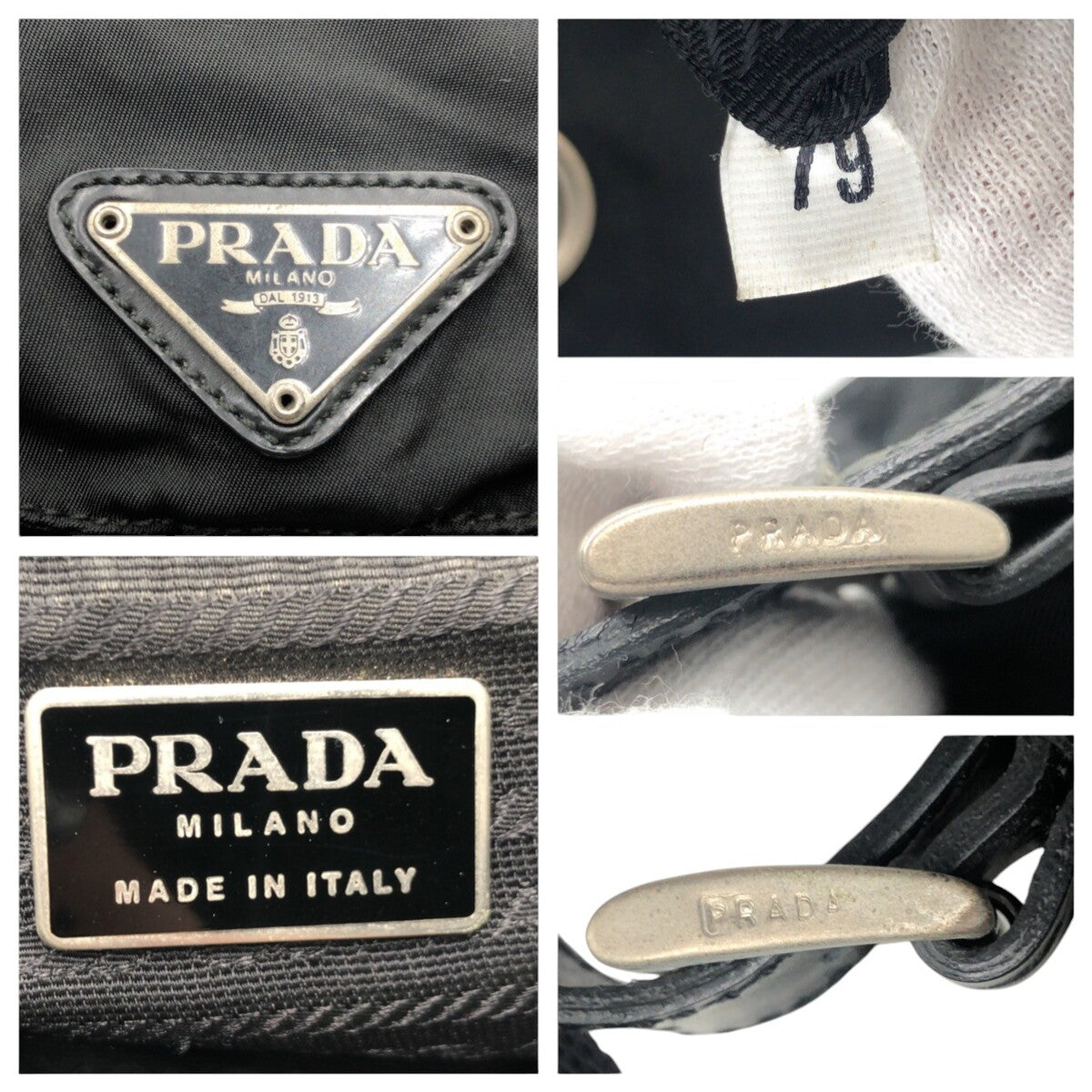 PRADA Prada Tessuto Triangle Logo Black Nylon Backpack Rucksack Daypack Unisex Women's
