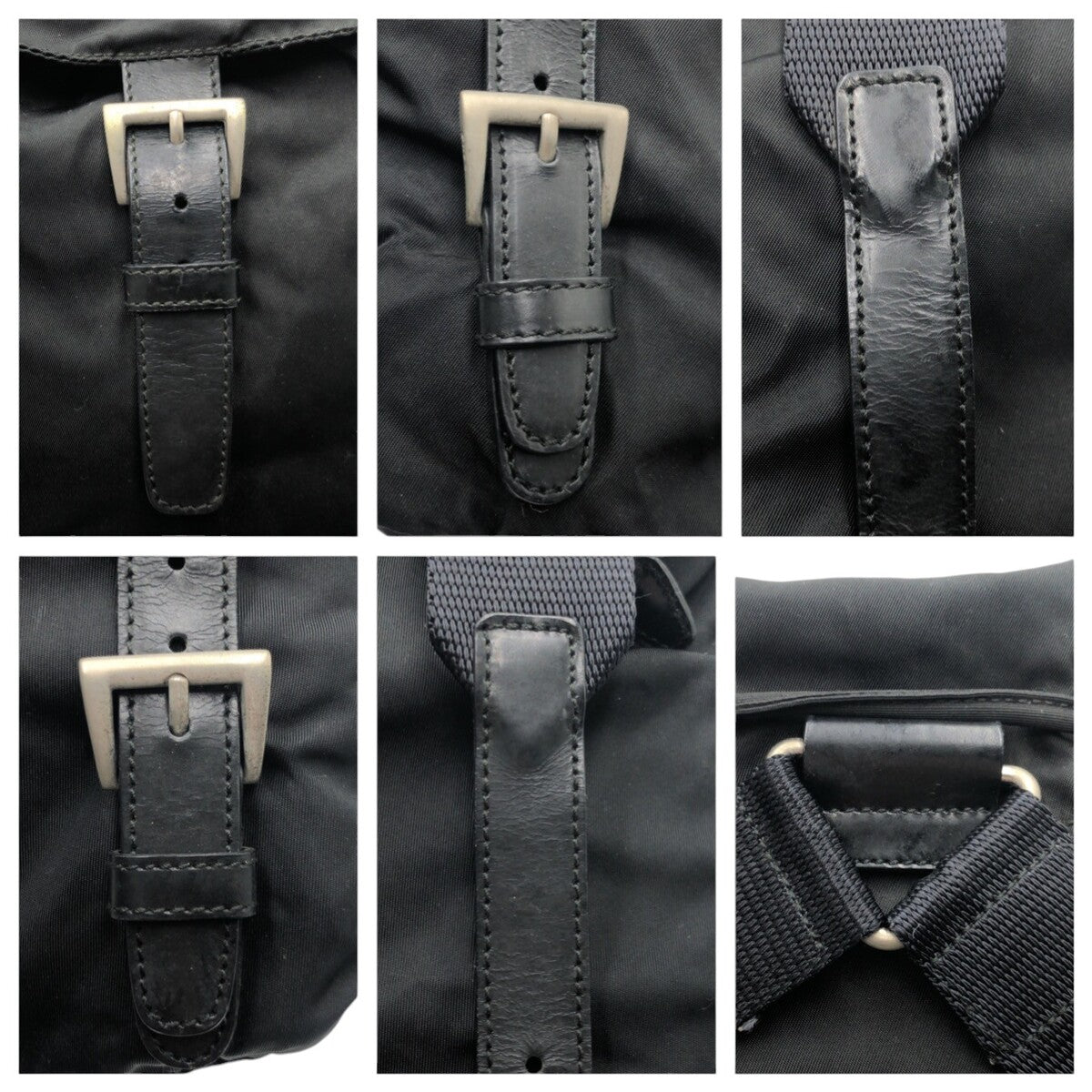 PRADA Prada Tessuto Triangle Logo Black Nylon Backpack Rucksack Daypack Unisex Women's