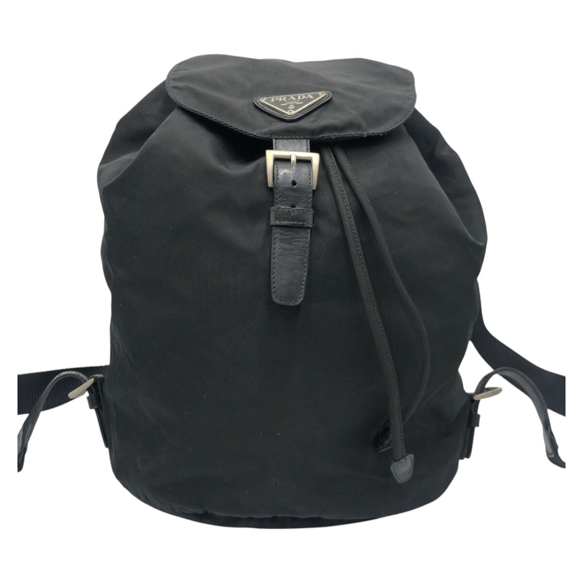 PRADA Prada Tessuto Triangle Logo Black Nylon Backpack Rucksack Daypack Unisex Women's