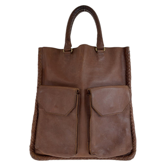 13095
BOTTEGAVENETA ボッテガヴェネタ イントレチャート ブラウン ゴールド金具 レザー トートバッグ ショルダーバッグ 男女兼用  メンズ