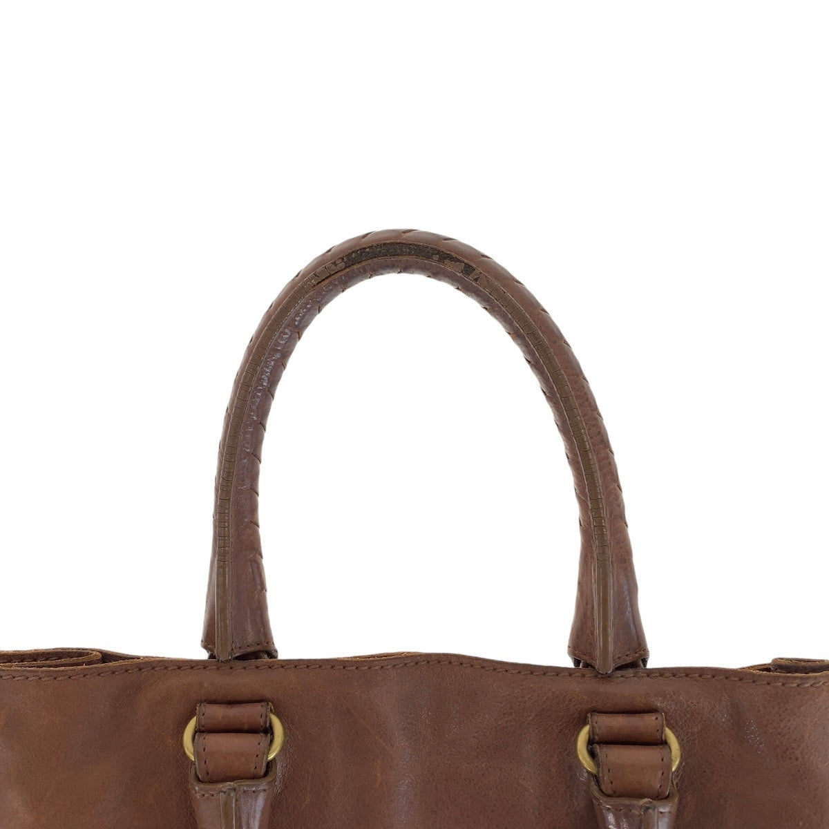 13095
BOTTEGAVENETA ボッテガヴェネタ イントレチャート ブラウン ゴールド金具 レザー トートバッグ ショルダーバッグ 男女兼用  メンズ