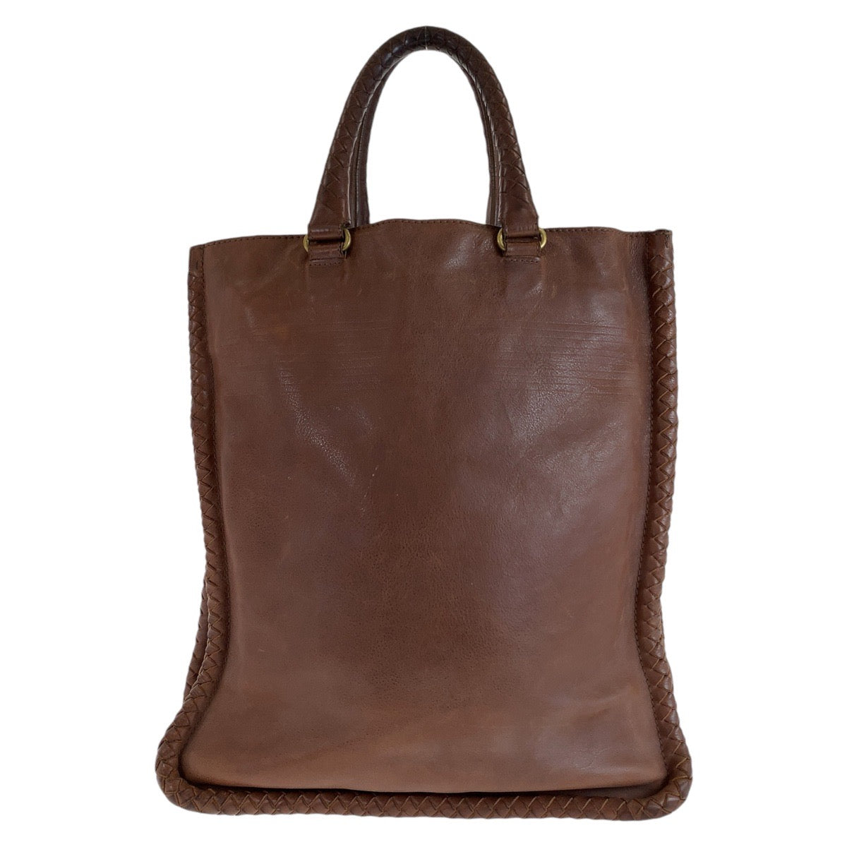 13095
BOTTEGAVENETA ボッテガヴェネタ イントレチャート ブラウン ゴールド金具 レザー トートバッグ ショルダーバッグ 男女兼用  メンズ