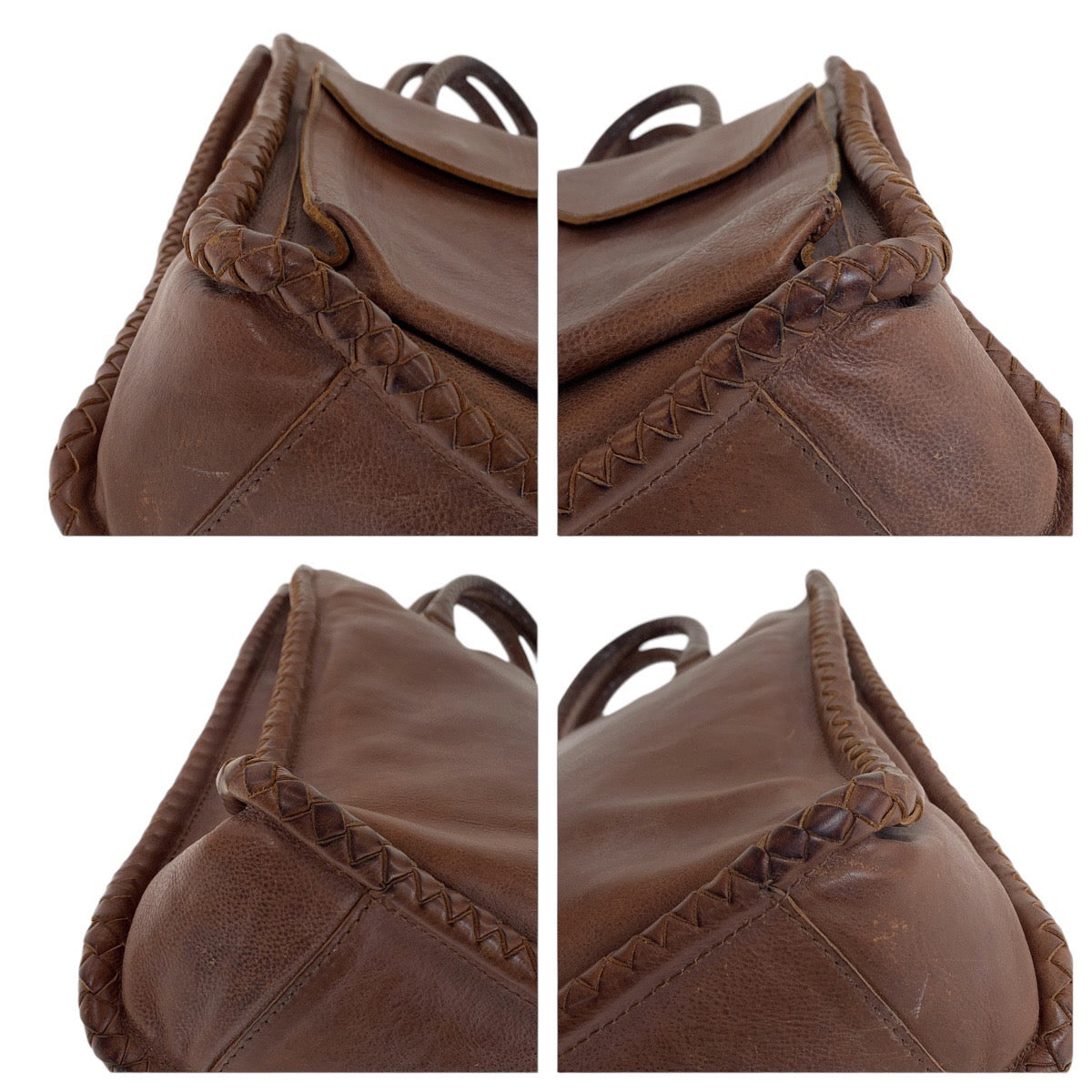 13095
BOTTEGAVENETA ボッテガヴェネタ イントレチャート ブラウン ゴールド金具 レザー トートバッグ ショルダーバッグ 男女兼用  メンズ