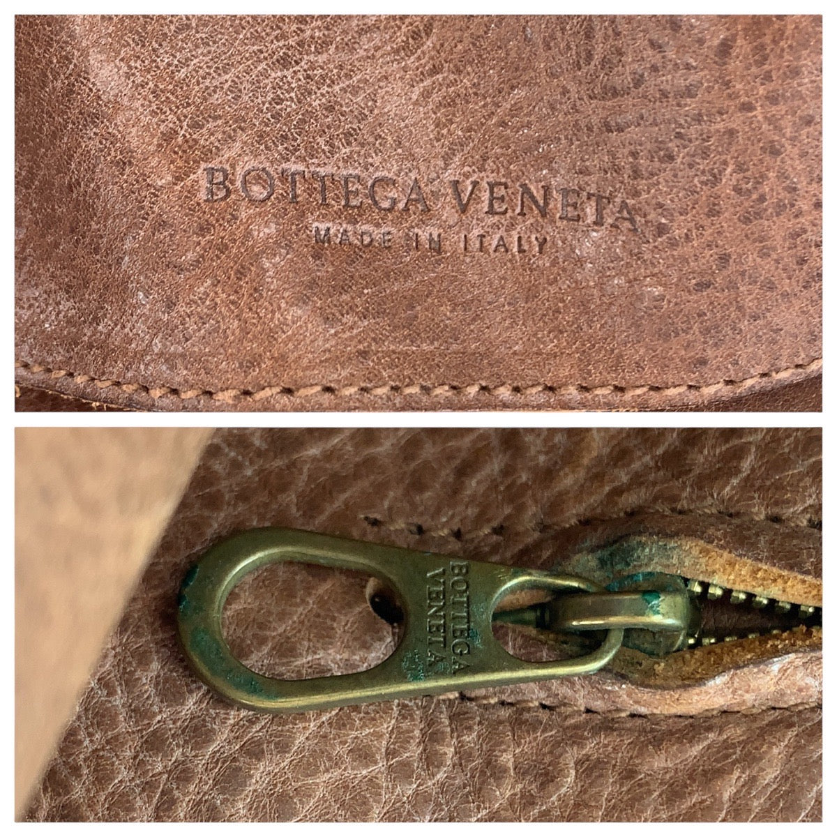 13095
BOTTEGAVENETA ボッテガヴェネタ イントレチャート ブラウン ゴールド金具 レザー トートバッグ ショルダーバッグ 男女兼用  メンズ