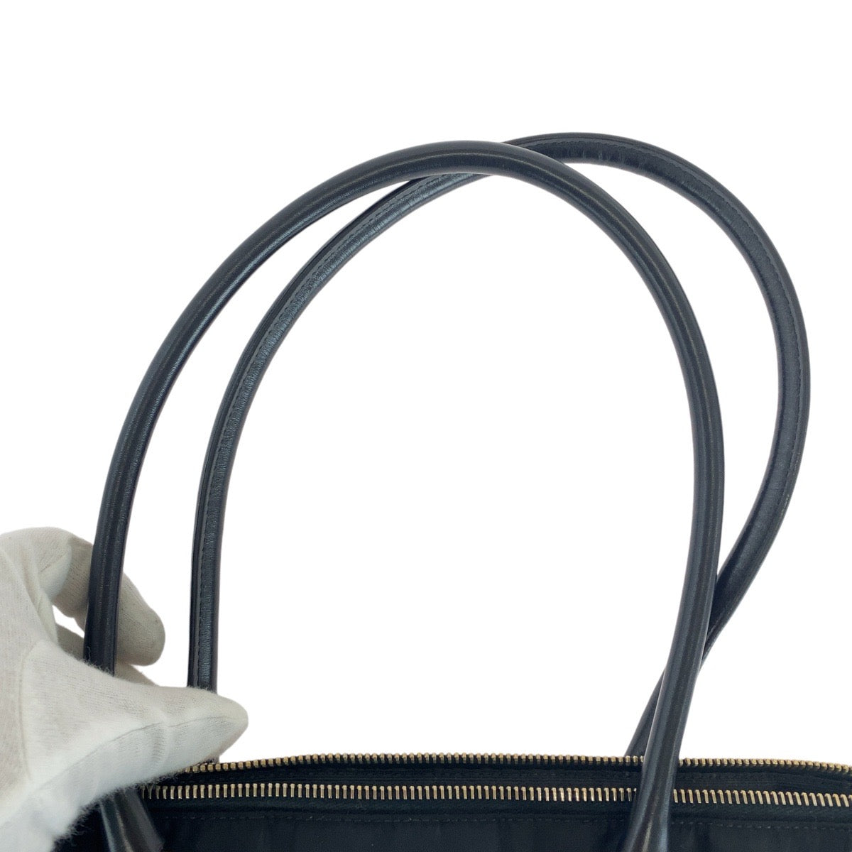 13096
PRADA プラダ テスート 三角ロゴプレート ブラック 黒 ゴールド金具 ナイロン / レザー トートバッグ ショルダーバッグ  レディース