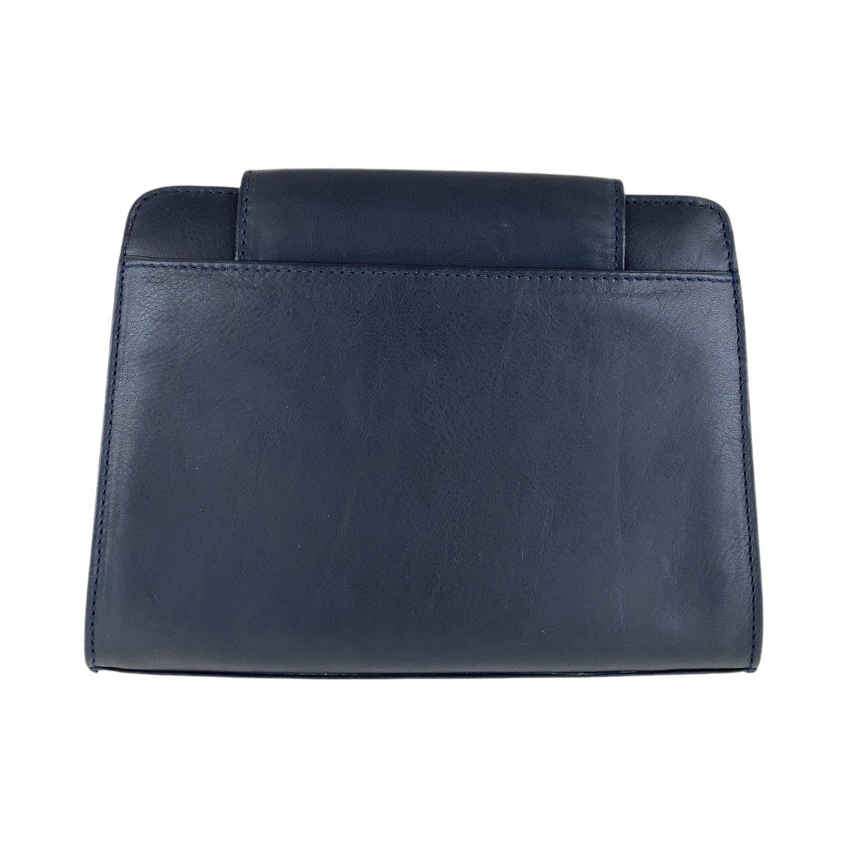 13097
Paloma Picasso パロマピカソ ヴィンテージ ネイビー ゴールド金具 レザー 斜め掛け チェーンショルダーバッグ  レディース AB5