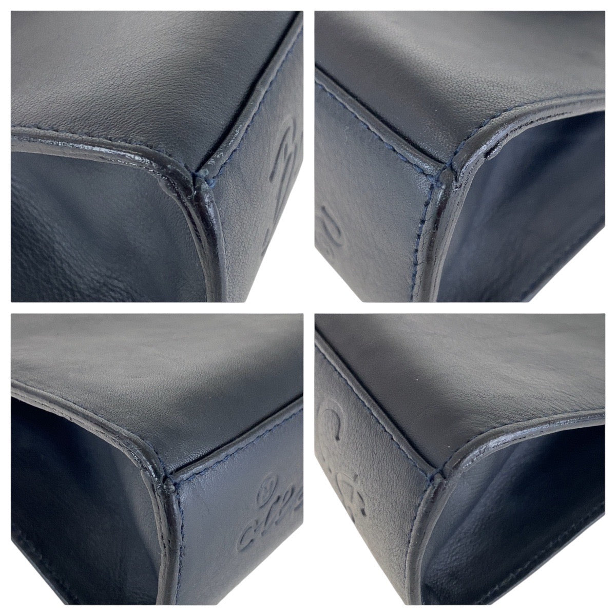 13097
Paloma Picasso パロマピカソ ヴィンテージ ネイビー ゴールド金具 レザー 斜め掛け チェーンショルダーバッグ  レディース AB5